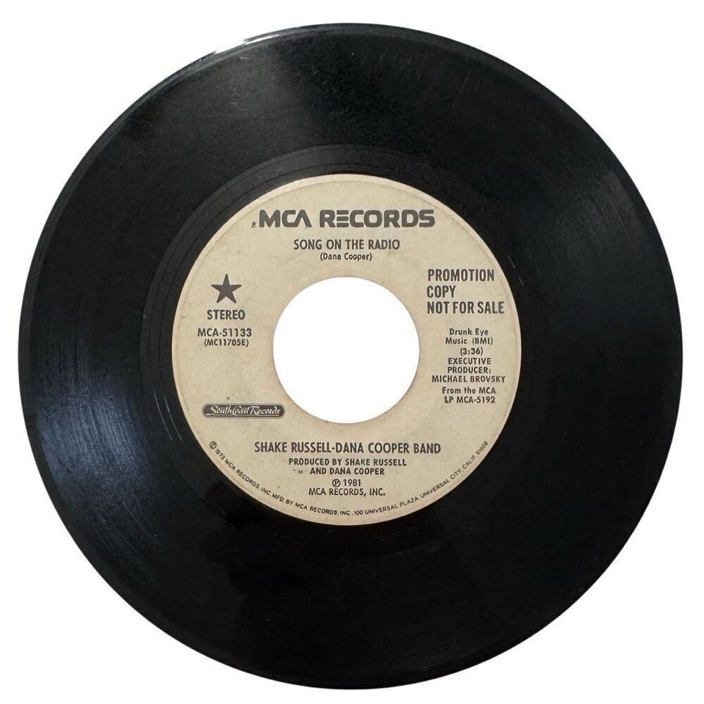 SHAKE RUSSELL-DANA COOPER BAND: Song On The Radio -1981, MCA Records 51133 Promo